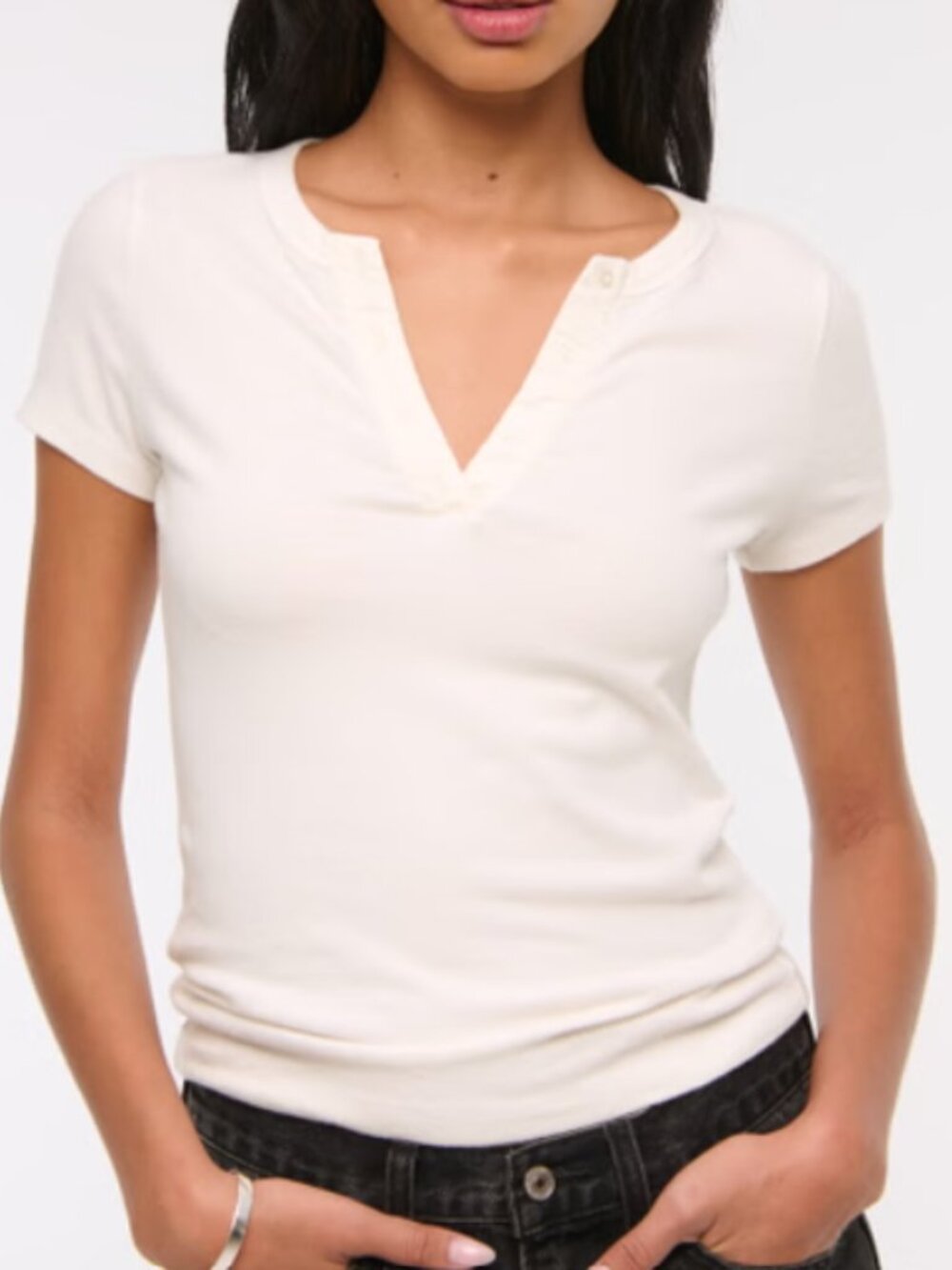 Abercrombie Cozy Lounge Knit Top - Cream - S